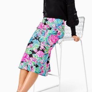 NWT Lilly Pulitzer Cory Skirt Onyx Jaguar Jungle size0